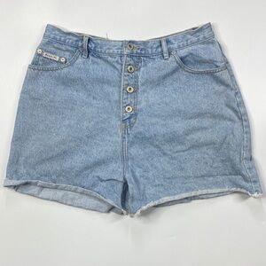 Vintage Route 66 Button Fly High Waisted Denim Shorts Size 17/18
